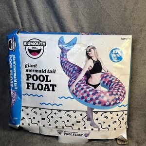 Giant Mermaid Tail Pool Float 6ft New Open Box BigMouth Inc Vinyl Inflatable